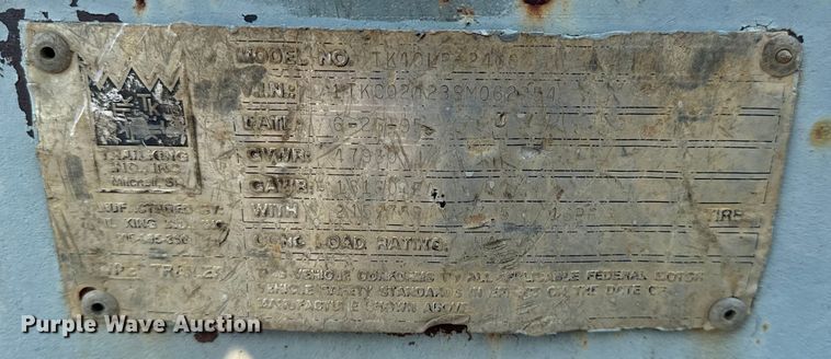 image for item DJ7813 1995 Trail King TK40LP-2400 equipment trailer