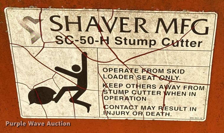 image for item DJ7814 Shaver Mfg. SC-50-H skid steer stump grinder