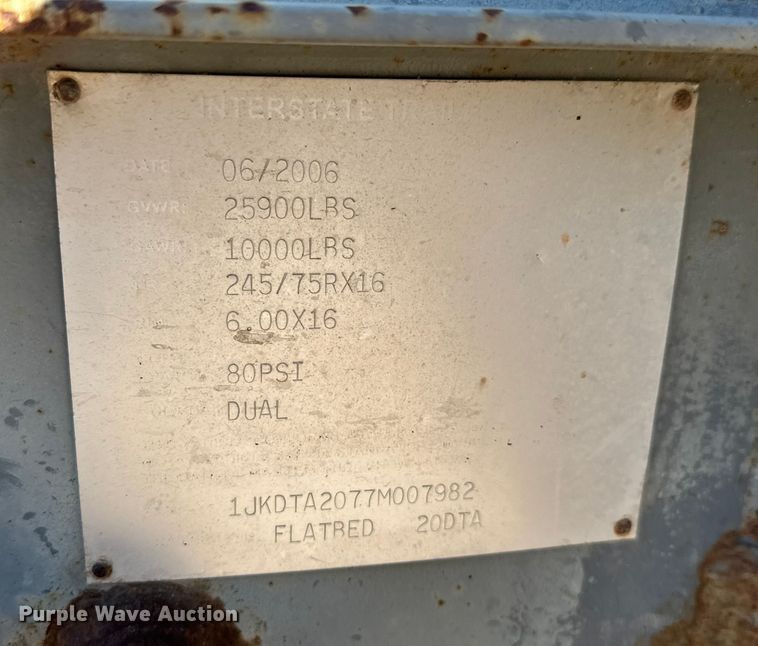 image for item DK7440 2007 Interstate 20DTA equipment trailer