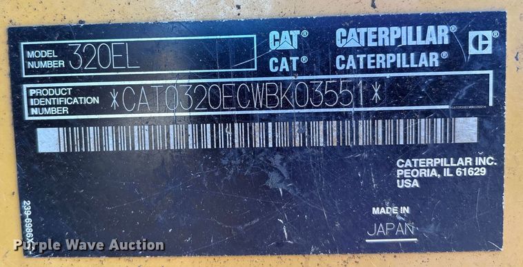 image for item DO1251 2014 Caterpillar 320EL excavator