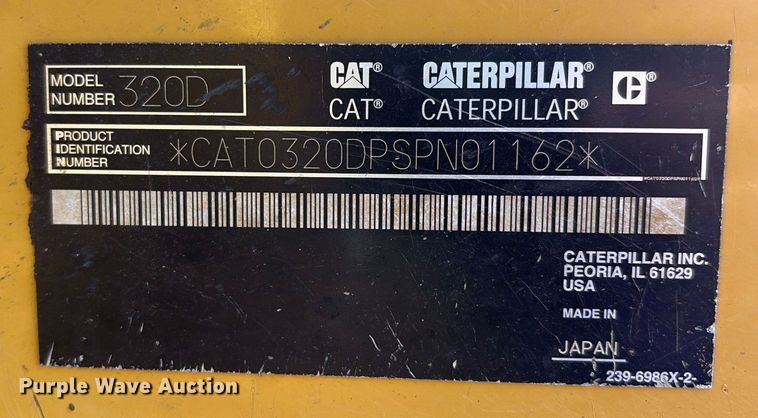 image for item DO1252 2011 Caterpillar 320D L excavator