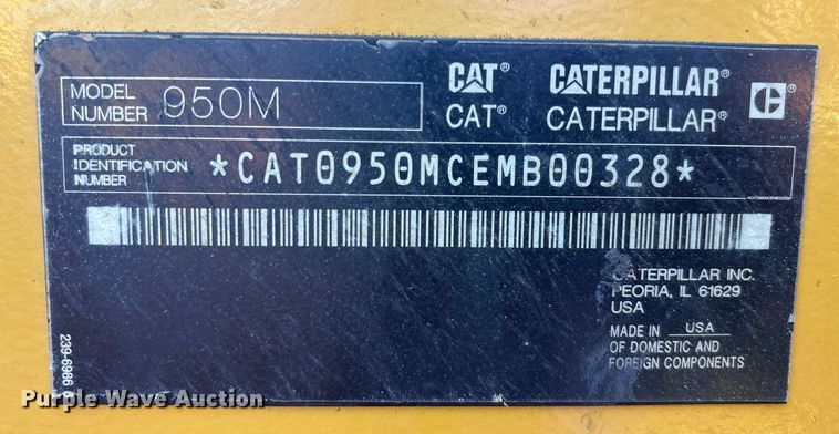 image for item DO1259 2015 Caterpillar 950M wheel loader