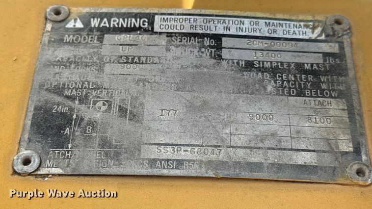 image for item DO2253 Caterpillar GPL40 forklift