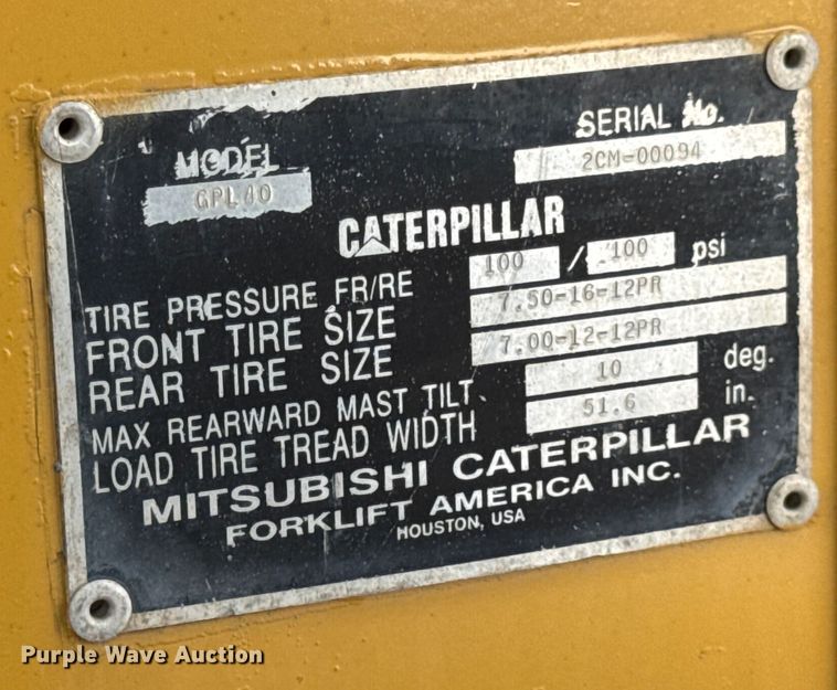 image for item DO2253 Caterpillar GPL40 forklift