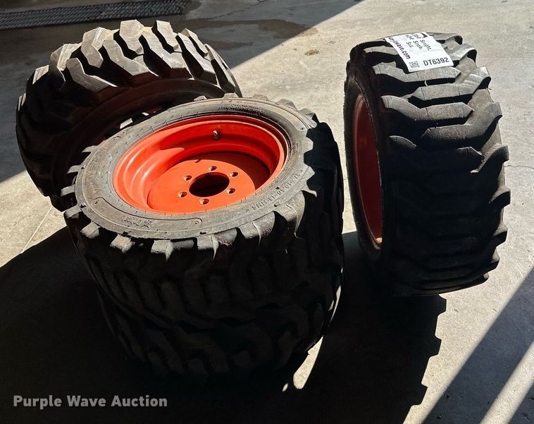 image for item DT6392 (4) Bobcat 27x10.5-15 tires and wheels