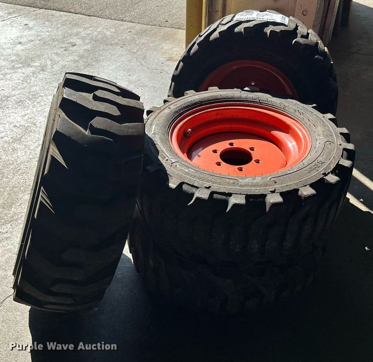 image for item DT6392 (4) Bobcat 27x10.5-15 tires and wheels