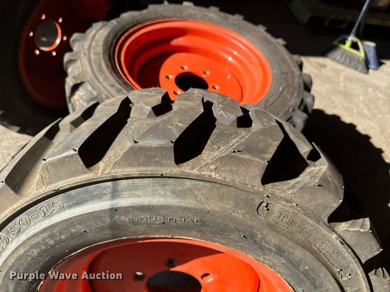 image for item DT6392 (4) Bobcat 27x10.5-15 tires and wheels