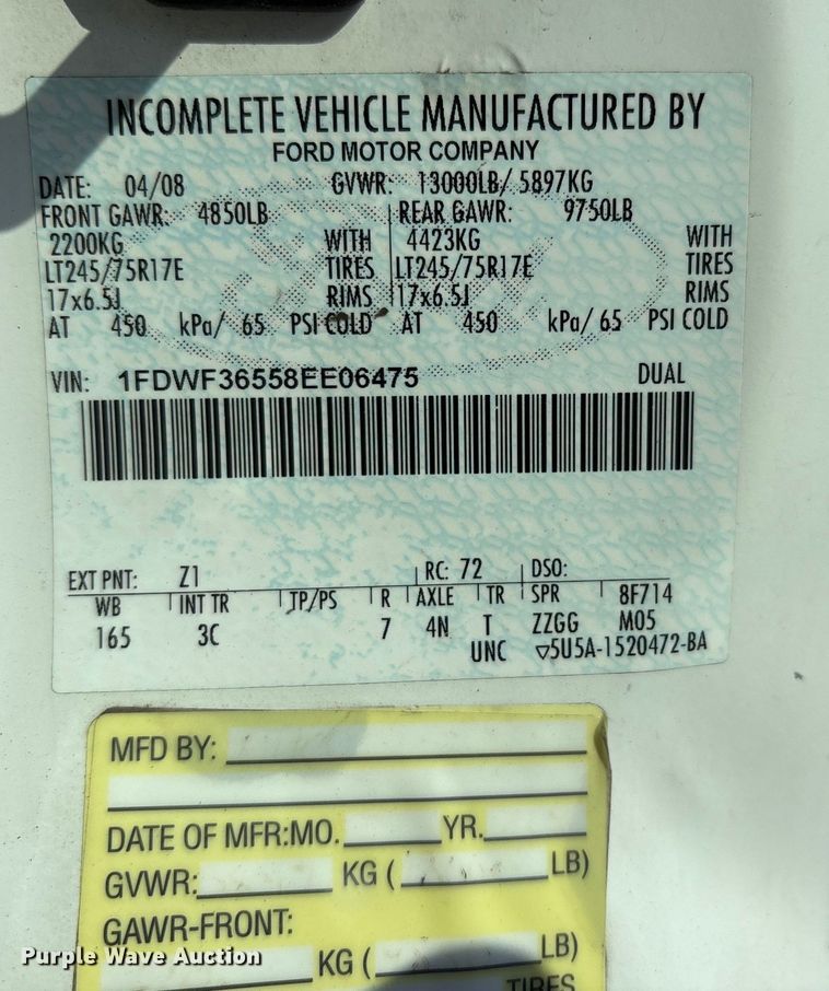 image for item DU1320 2008 Ford F350 Super Duty bucket truck