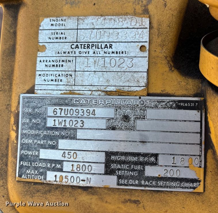 image for item DU1323 Caterpillar 3408 generator