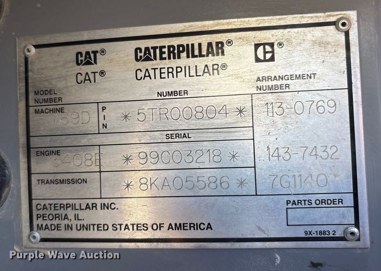 image for item DV5004 1998 Caterpillar 769D haul truck