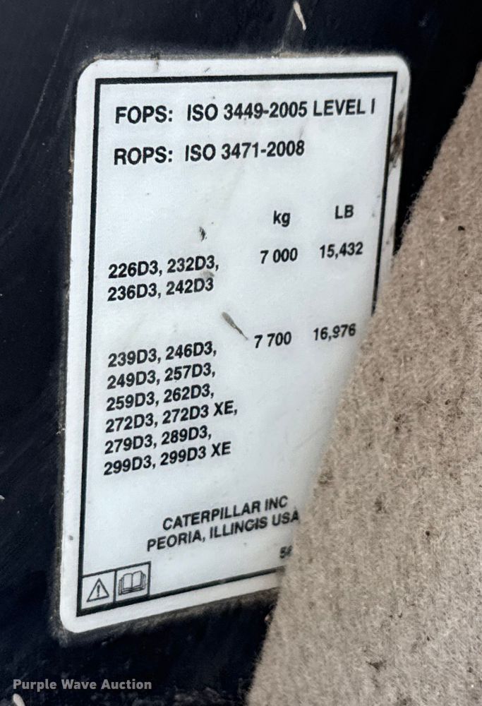 image for item DX5810 2021 Caterpillar 279D3 tracked skid steer loader