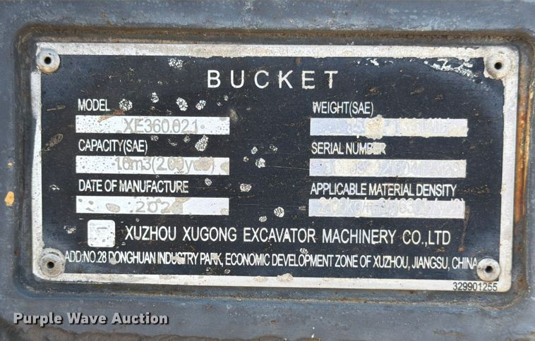 image for item DX5822 Xuzhou Xugong XE360.021 excavator bucket