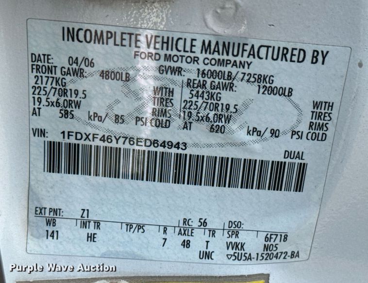 image for item DY0045 2006 Ford F450 Super Duty bucket truck