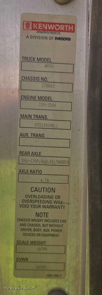 image for item DY1132 2009 Kenworth W900 ready mix truck