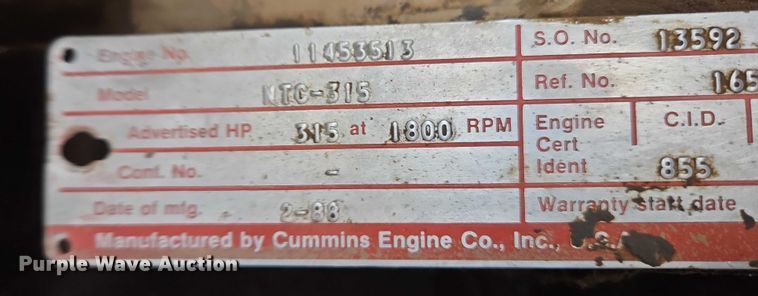 image for item DY1201 1988 International 9300 water truck