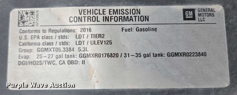 image for item DY1223 2016 GMC Sierra pickup truck