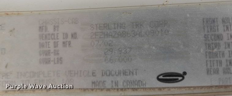 image for item DY1226 2003 Sterling Truck L9500 ready mix truck