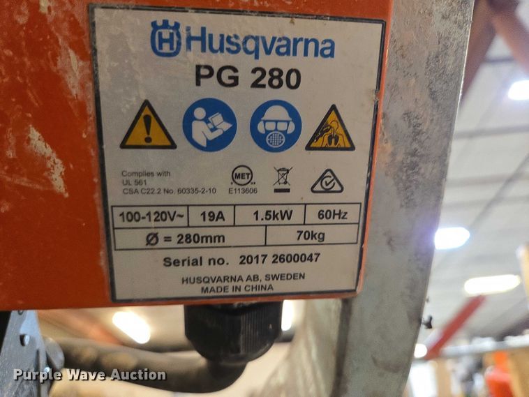 image for item DY1261 2017 Husqvarna PG280 floor grinder