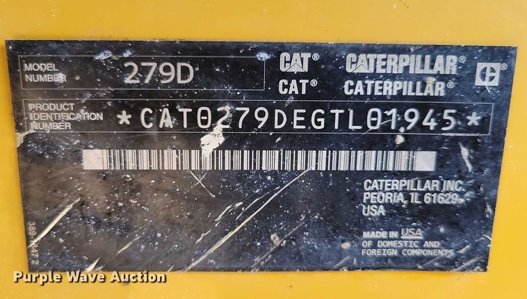 image for item DZ6596 2015 Caterpillar 279D tracked skid steer loader