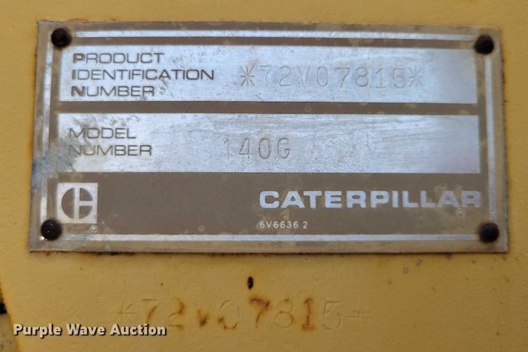 image for item DZ6599 1986 Caterpillar 140G motor grader