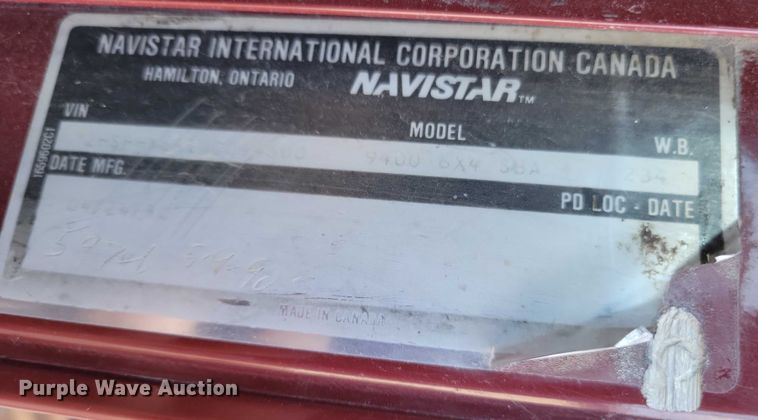 image for item DZ6613 1991 International  9400 dump truck