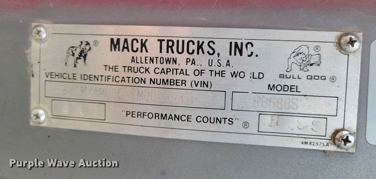 image for item DZ6708 2000 Mack RB688S dump truck