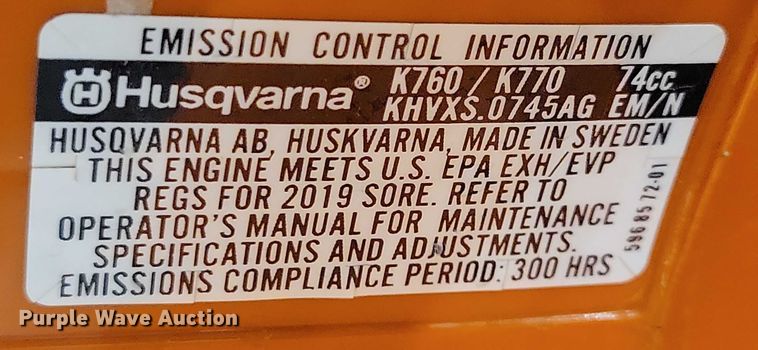 image for item DZ6709 Husqvarna K770 VAC cut off saw