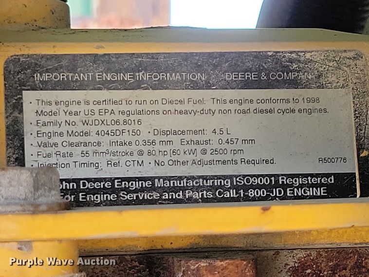 image for item DZ6724 Sullair 185 DPQ JD air compressor