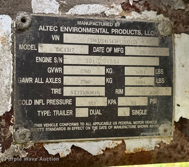 image for item EA1884 Altec DC1317 wood chipper