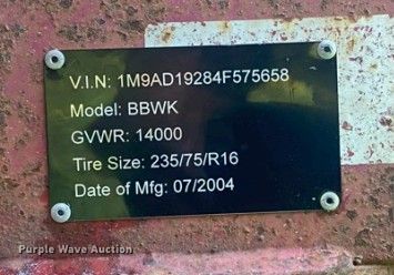 image for item EA2485 2004 Baker Built Trailer Works dump trailer