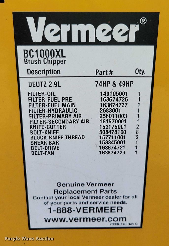 image for item EA2566 2018 Vermeer BC1000XL wood chipper