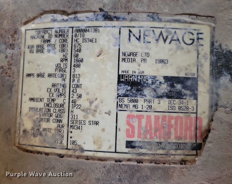 image for item EA2568 1988 Lufkin Trailers 3412 generator