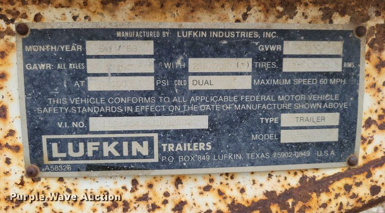 image for item EA2568 1988 Lufkin Trailers 3412 generator