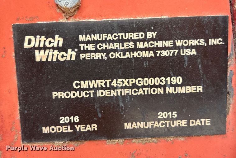 image for item EA6972 2016 Ditch Witch RT45 trencher