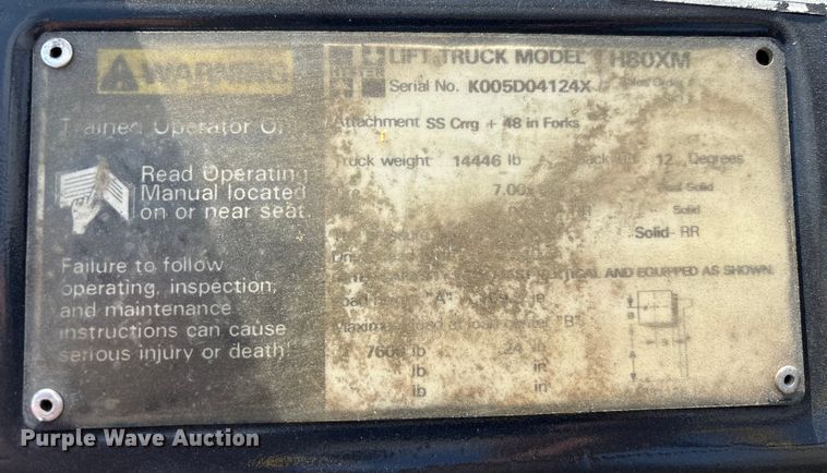 image for item EA6973 Hyster H80XM forklift