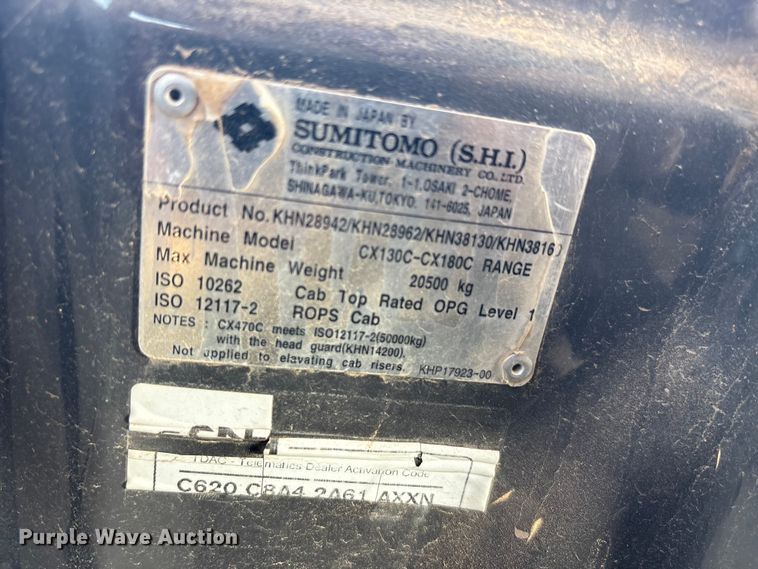 image for item EA7526 2014 Case CX130C excavator