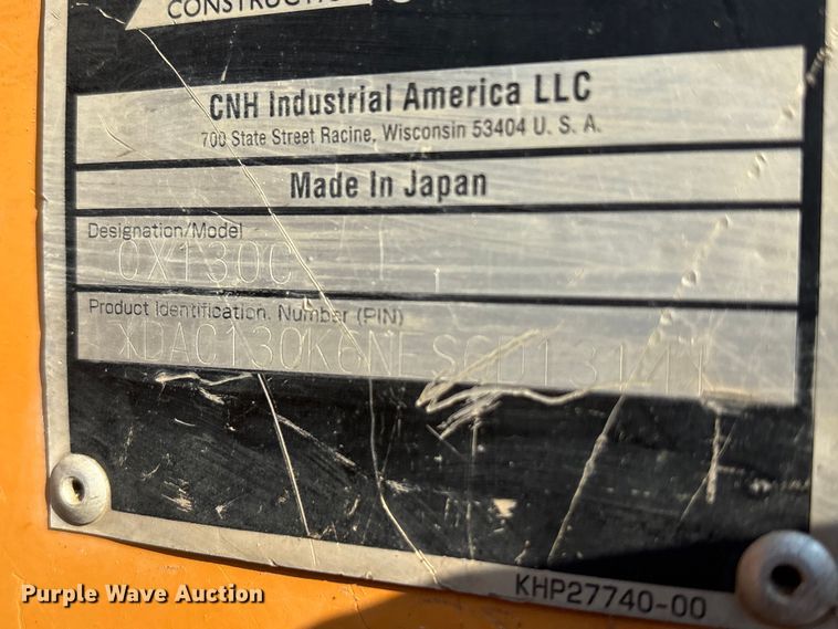 image for item EA7526 2014 Case CX130C excavator