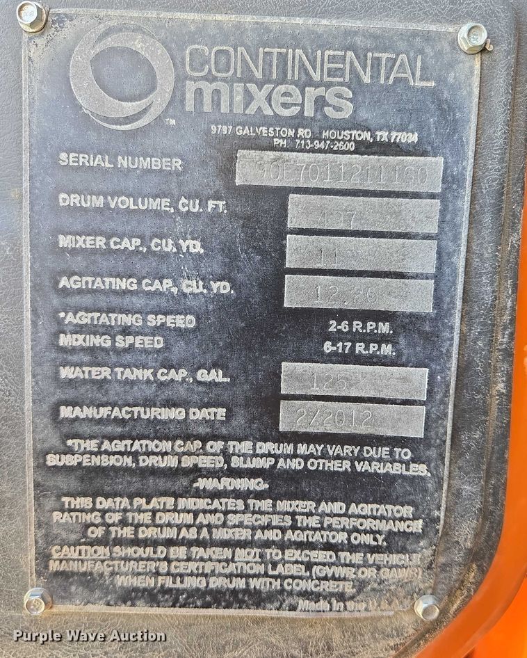 image for item EB1045 2013 International WorkStar 7600 SFA ready mix truck