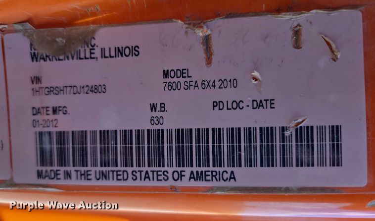 image for item EB1045 2013 International WorkStar 7600 SFA ready mix truck