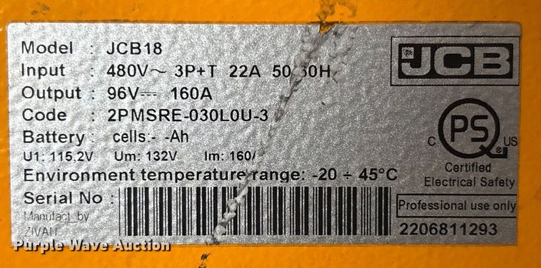 image for item EC3829 2022 JCB JCB18 forklift charger