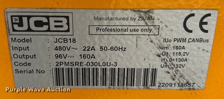 image for item EC3830 2022 JCB JCB18 forklift charger