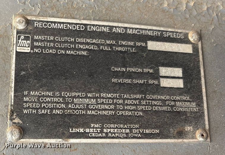 image for item EC4410 1976 Link-Belt LS 518 crane