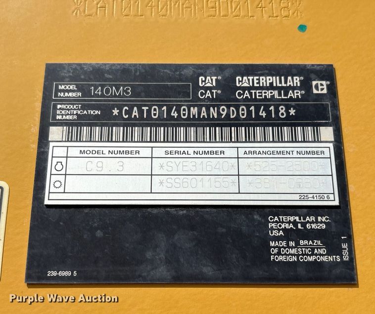 image for item EC8005 2019 Caterpillar 140M3 motor grader