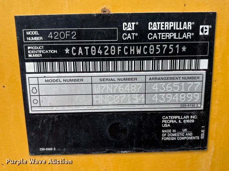 image for item EC8006 2020 Caterpillar 420F2 backhoe