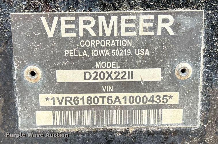 image for item EC8011 2010 Vermeer D20X22ll directional boring unit