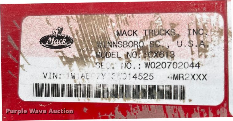 image for item ED2243 2003 Mack Vision Dump Truck
