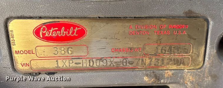 image for item ED2244 2007 Peterbilt 386 dump truck