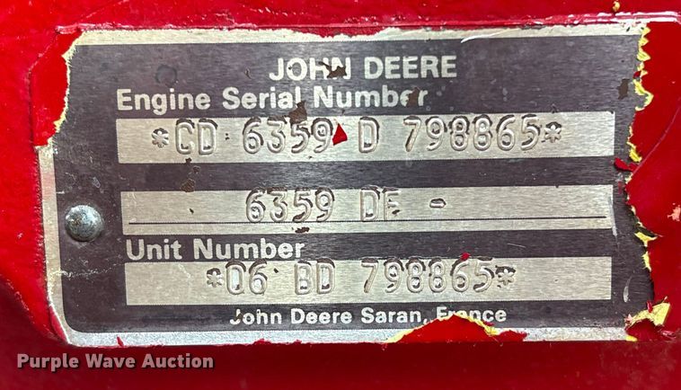 image for item ED5905 John Deere 6359 power unit