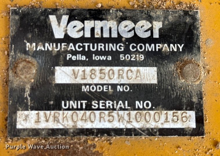 image for item ED5906 1998 Vermeer V1850 trencher