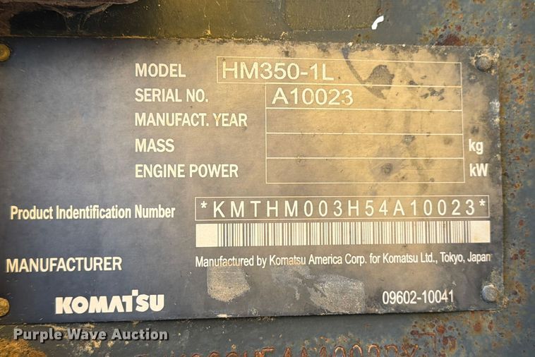 image for item ED5948 2006 Komatsu HM350-1L articulated haul truck